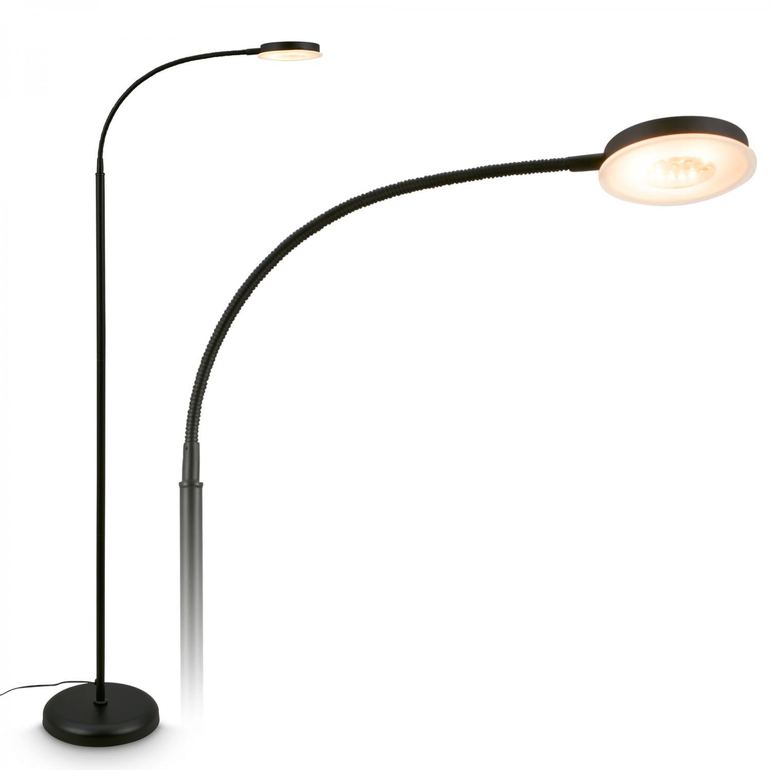 BRILO 1585015 Megg stojanová lampa - 12W, 800lm, LED, stmívatelná, nastavitelná, dotykový vypínač, černá - BRILO