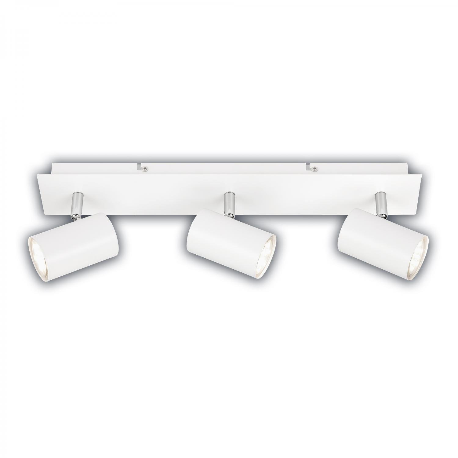 BRILO 2840036 Isil A LED stropní bodové svítidlo, energetická třída A, 3-ramenné, 50.000h životnost, nastavitelné, bílé - BRILO