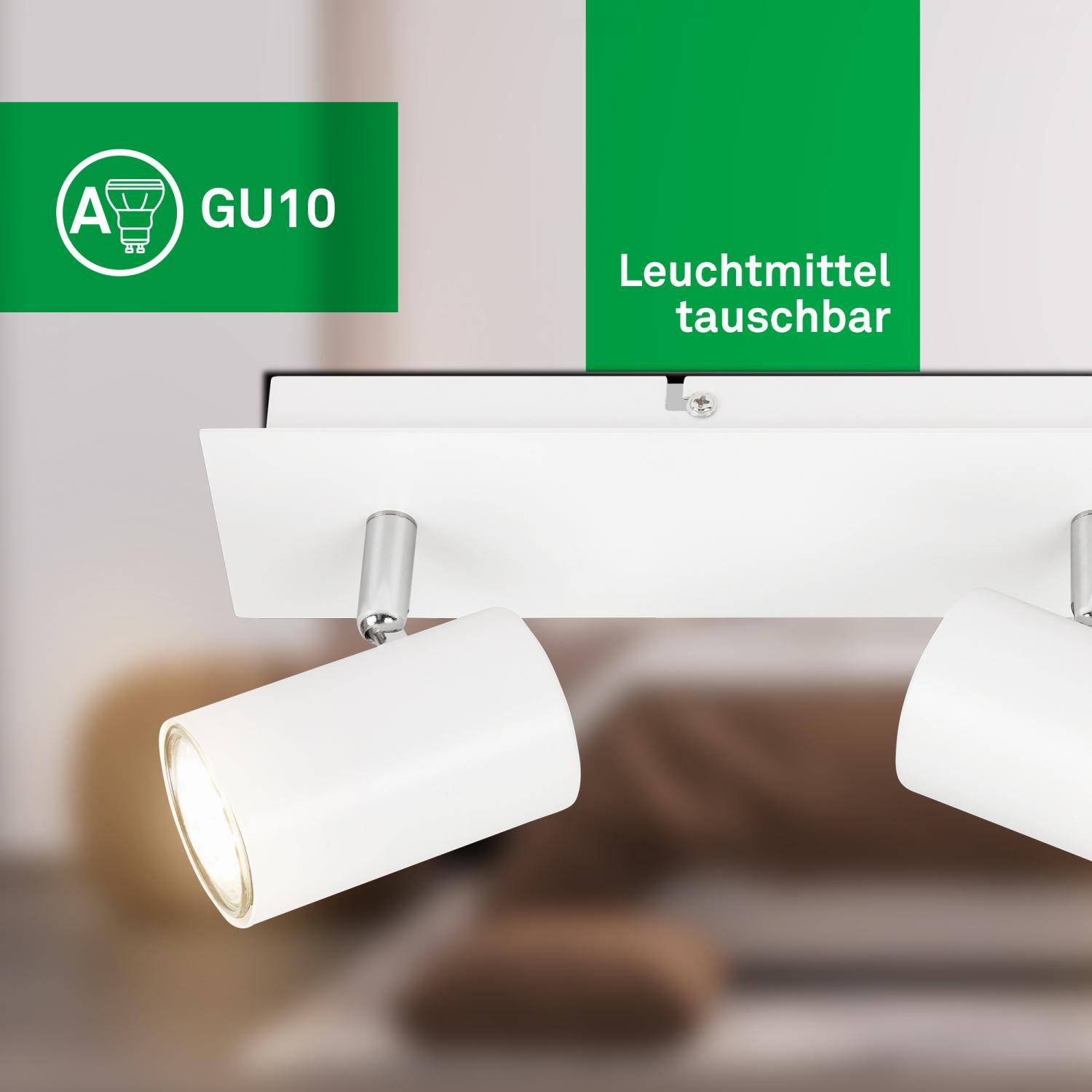 BRILO 2840036 Isil A LED stropní bodové svítidlo, energetická třída A, 3-ramenné, 50.000h životnost, nastavitelné, bílé - BRILO (obrázek 4)