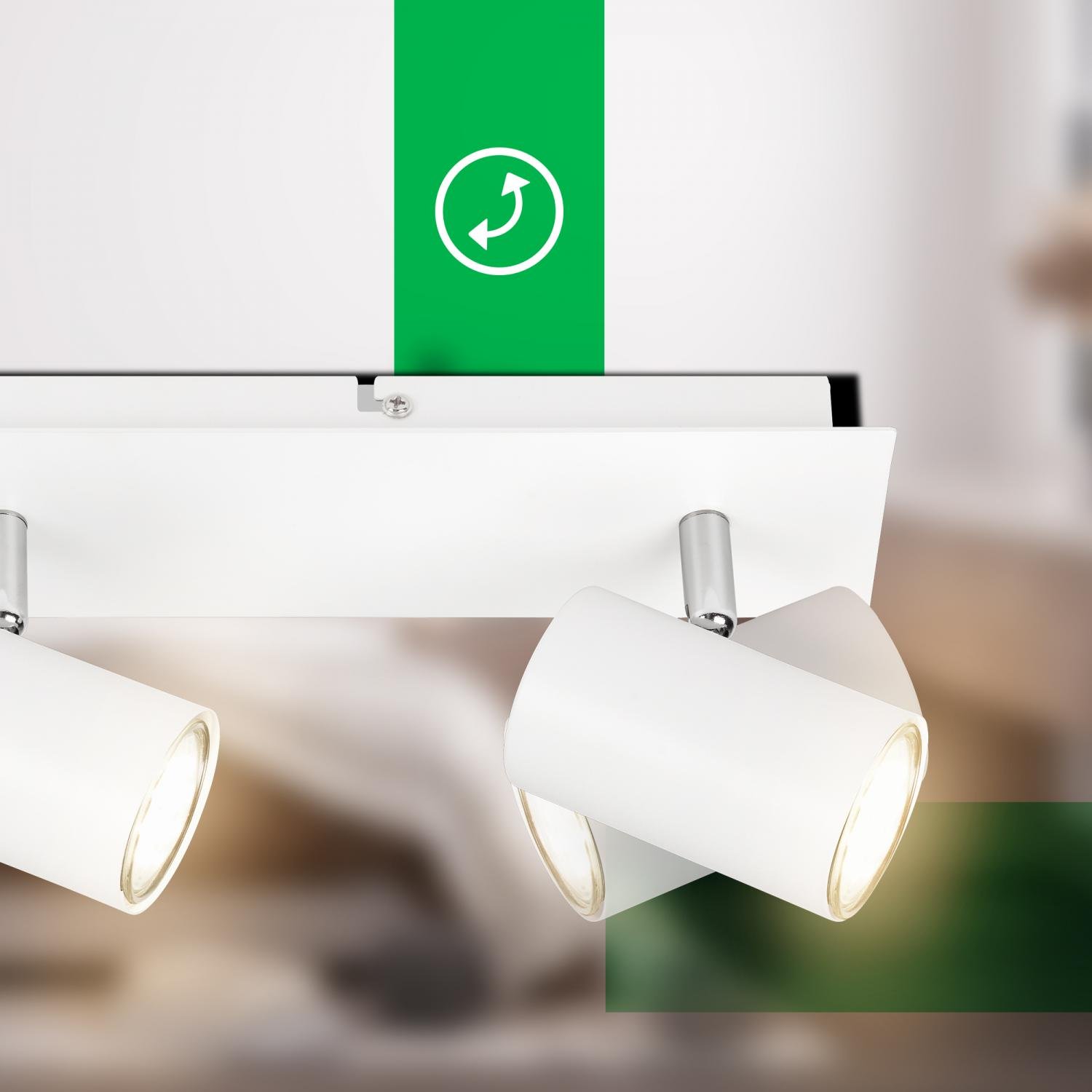 BRILO 2840036 Isil A LED stropní bodové svítidlo, energetická třída A, 3-ramenné, 50.000h životnost, nastavitelné, bílé - BRILO (obrázek 5)