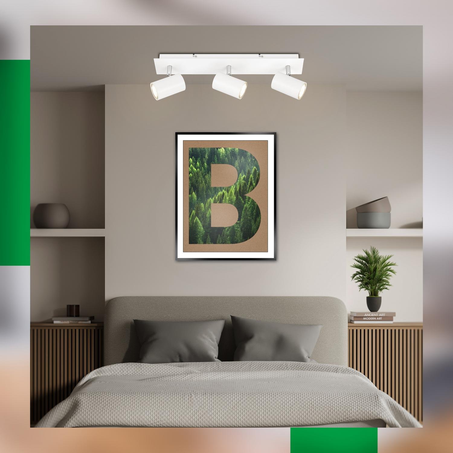BRILO 2840036 Isil A LED stropní bodové svítidlo, energetická třída A, 3-ramenné, 50.000h životnost, nastavitelné, bílé - BRILO (obrázek 8)