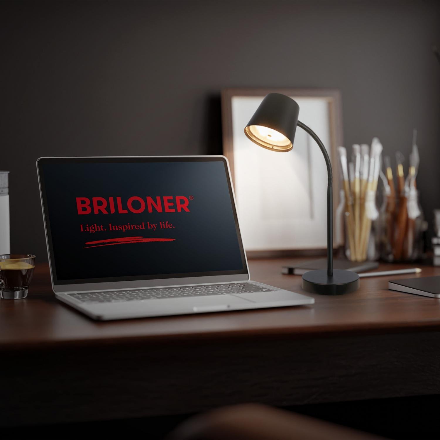BRILO 7502015 Biwo LED bezdrátová stolní lampička, stmívatelná, nastavitelná, černá - BRILO (obrázek 8)