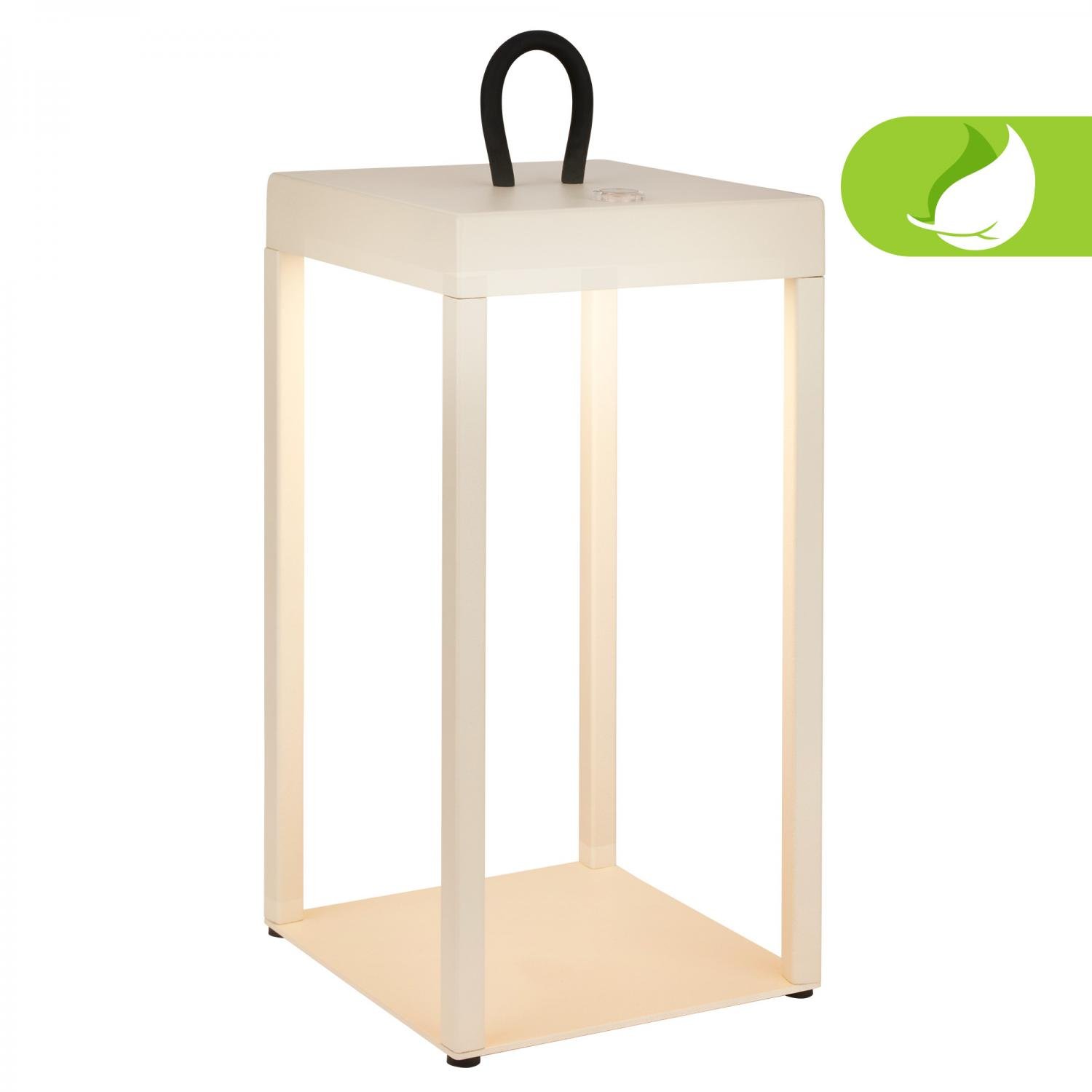 BRILO 7511011 Luca LED bezdrátová lucerna IP44, stmívatelné, dotykový vypínač, béžová - BRILO