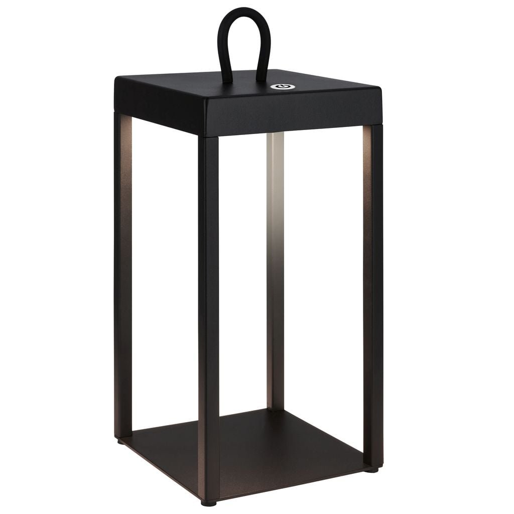 BRILO 7511015 Luca LED bezdrátová lucerna IP44, stmívatelná, dotykový vypínač, černá - BRILO