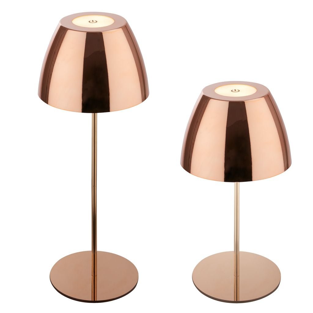 BRILO 7522013 Serina LED bezdrátová stolní lampička IP44, stmívatelná, dotykový vypínač, měď - BRILO