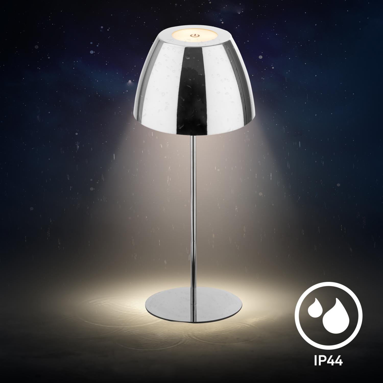 BRILO 7522118 Serina LED bezdrátová stolní lampička IP44, stmívatelná, dotykový vypínač, chrom - BRILO (obrázek 3)