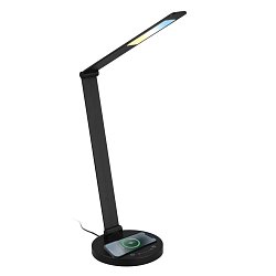 Obrázek pro produkt Cuma LED lampa na psací stůl, bezdrátové nabíjení telefonu, stmívatelná, černá - BRILO