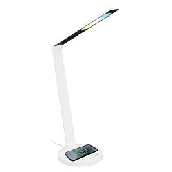 Obrázek pro produkt Cuma LED lampa na psací stůl, bezdrátové nabíjení telefonu, stmívatelná, bílá - BRILO