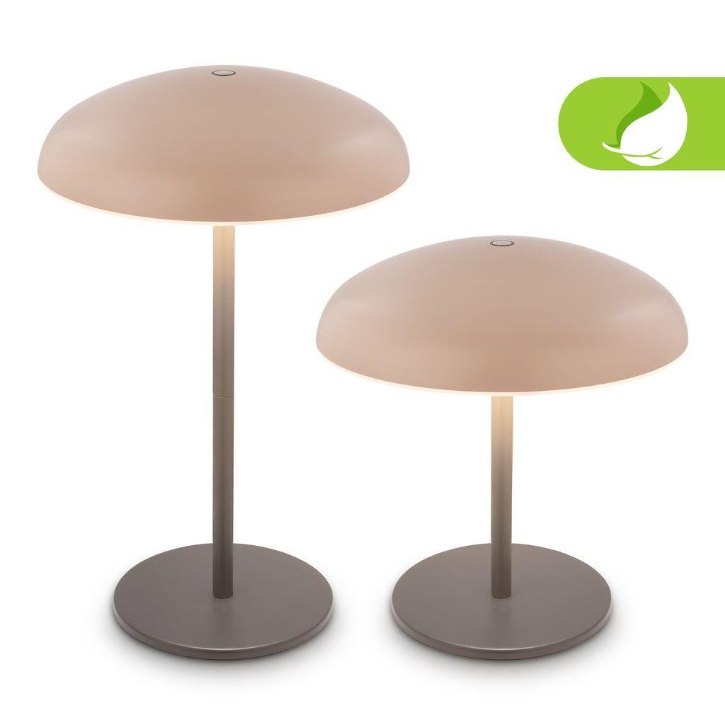 BRILO 7573011 Caxa stolní lampa - 2,8W, 300lm, bezdrátová, IP44, LED, stmívatelná, dotykový vypínač, béžová/antracit - BRILO