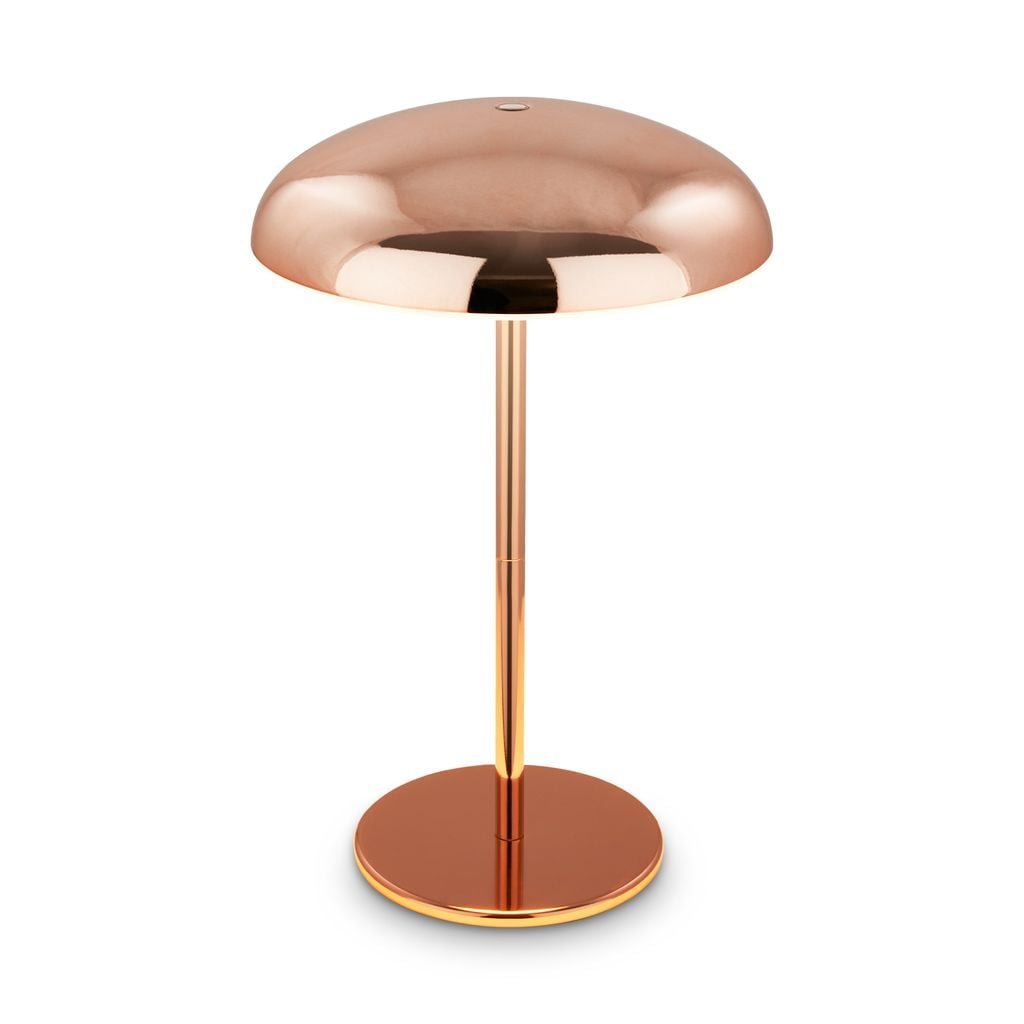 BRILO 7573013 Caxa stolní lampa - 2,8W, 300lm, bezdrátová, IP44, LED, stmívatelná, dotykový vypínač, měď - BRILO