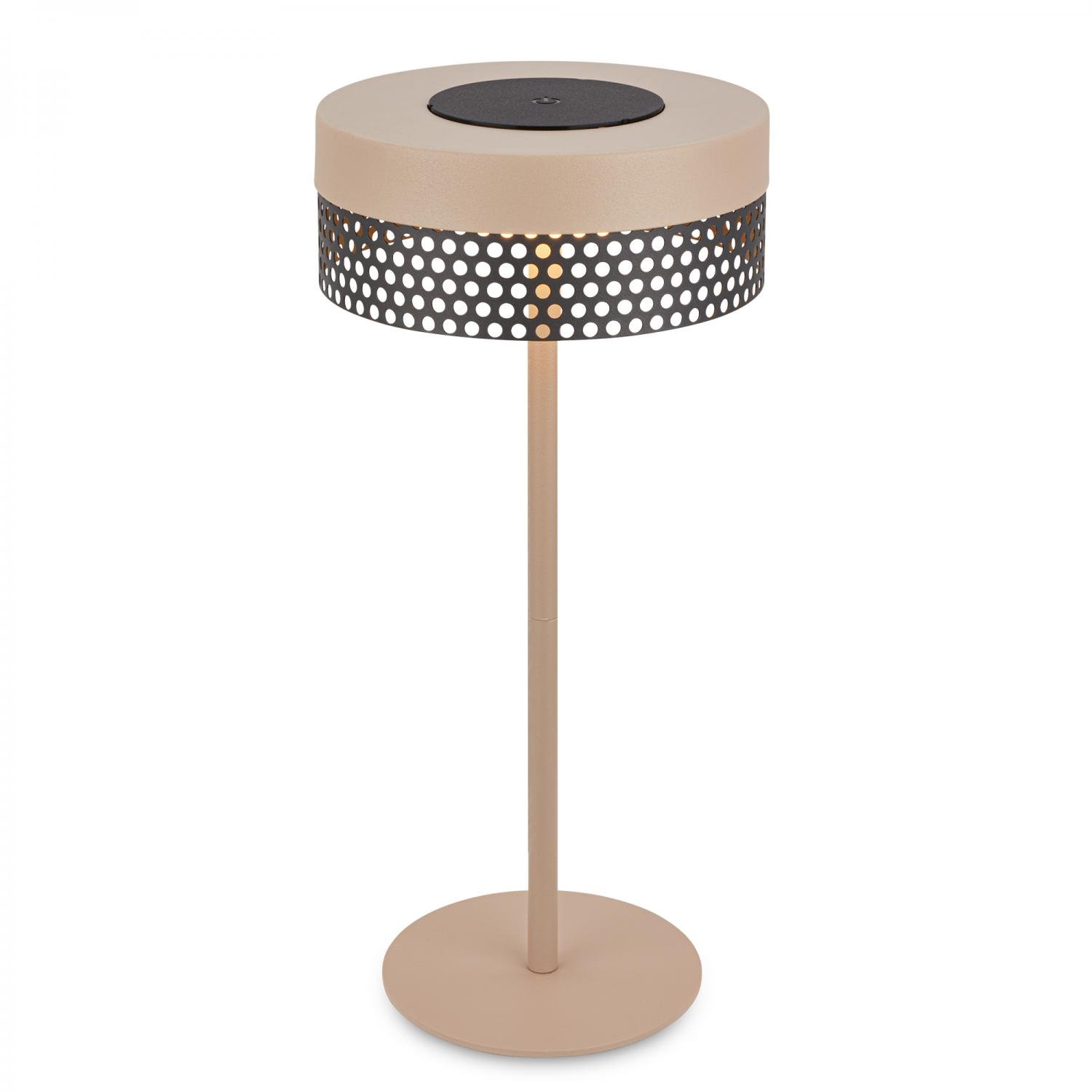 BRILO 7576011 Booha stolní lampa - 2,5W, 300lm, bezdrátová, IP44, LED, stmívatelná, teplá bílá, béžová/antracit - BRILO