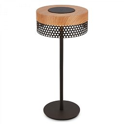 Obrázek pro produkt BRILONER Booha stolní lampa - 2,5W, 300lm, bezdrátová, IP44, LED, stmívatelná, teplá bílá, černá/dřevo 7576014