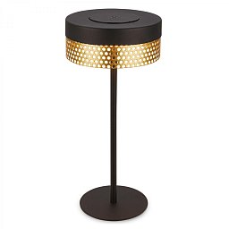 Obrázek pro produkt BRILONER Booha stolní lampa - 2,5W, 300lm, bezdrátová, IP44, LED, stmívatelná, teplá bílá, černá/zlatá 7576015