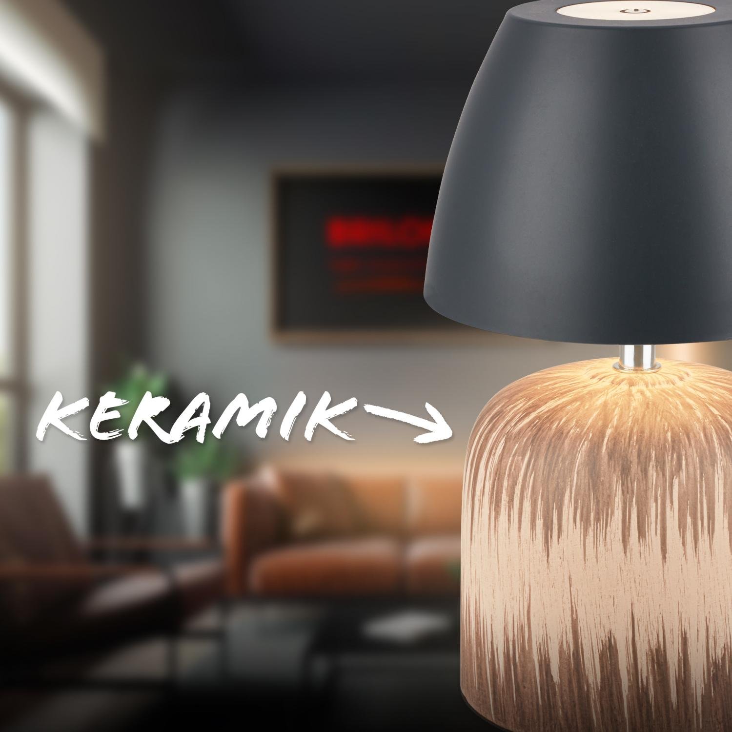 BRILO 7593014 Cera stolní lampa - 2,5W, 200lm, bezdrátová, IP44, LED, stmívatelná, teplá bílá, antracit/dřevo - BRILO (obrázek 6)