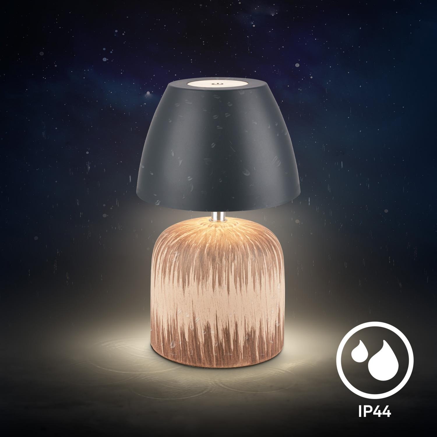 BRILO 7593014 Cera stolní lampa - 2,5W, 200lm, bezdrátová, IP44, LED, stmívatelná, teplá bílá, antracit/dřevo - BRILO (obrázek 7)