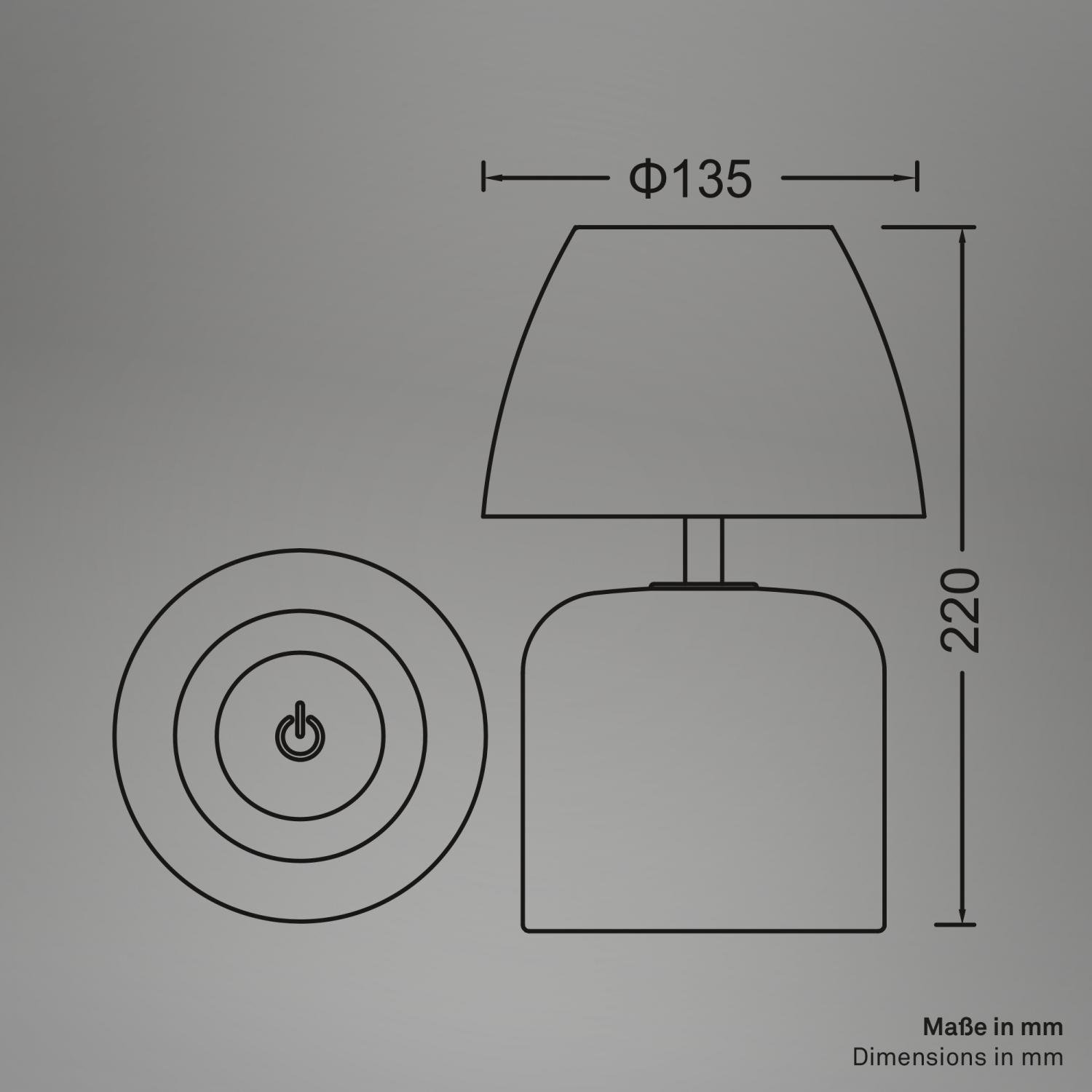 BRILO 7593014 Cera stolní lampa - 2,5W, 200lm, bezdrátová, IP44, LED, stmívatelná, teplá bílá, antracit/dřevo - BRILO (obrázek 12)