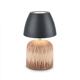 Obrázek pro produkt BRILONER Cera stolní lampa - 2,5W, 200lm, bezdrátová, IP44, LED, stmívatelná, teplá bílá, antracit/dřevo 7593014