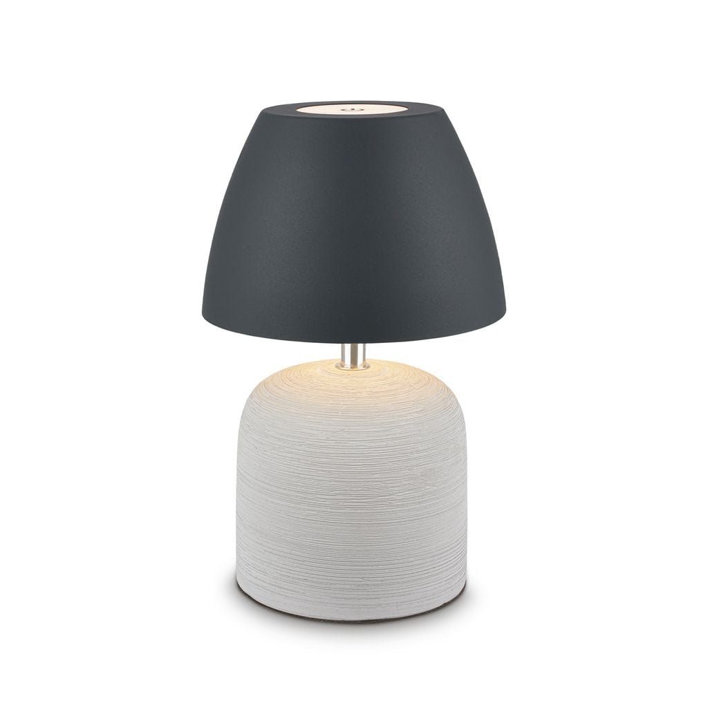 BRILO 7593015 Cera stolní lampa - 2,5W, 200lm, bezdrátová, IP44, LED, stmívatelná, teplá bílá, šedá/antracit - BRILO