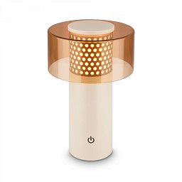 Obrázek pro produkt BRILONER Gila stolní lampa - 2,6W, 200lm, bezdrátová, LED, IP44, dotykový vypínač, stmívatelná, kávová/světlešedá 7669014