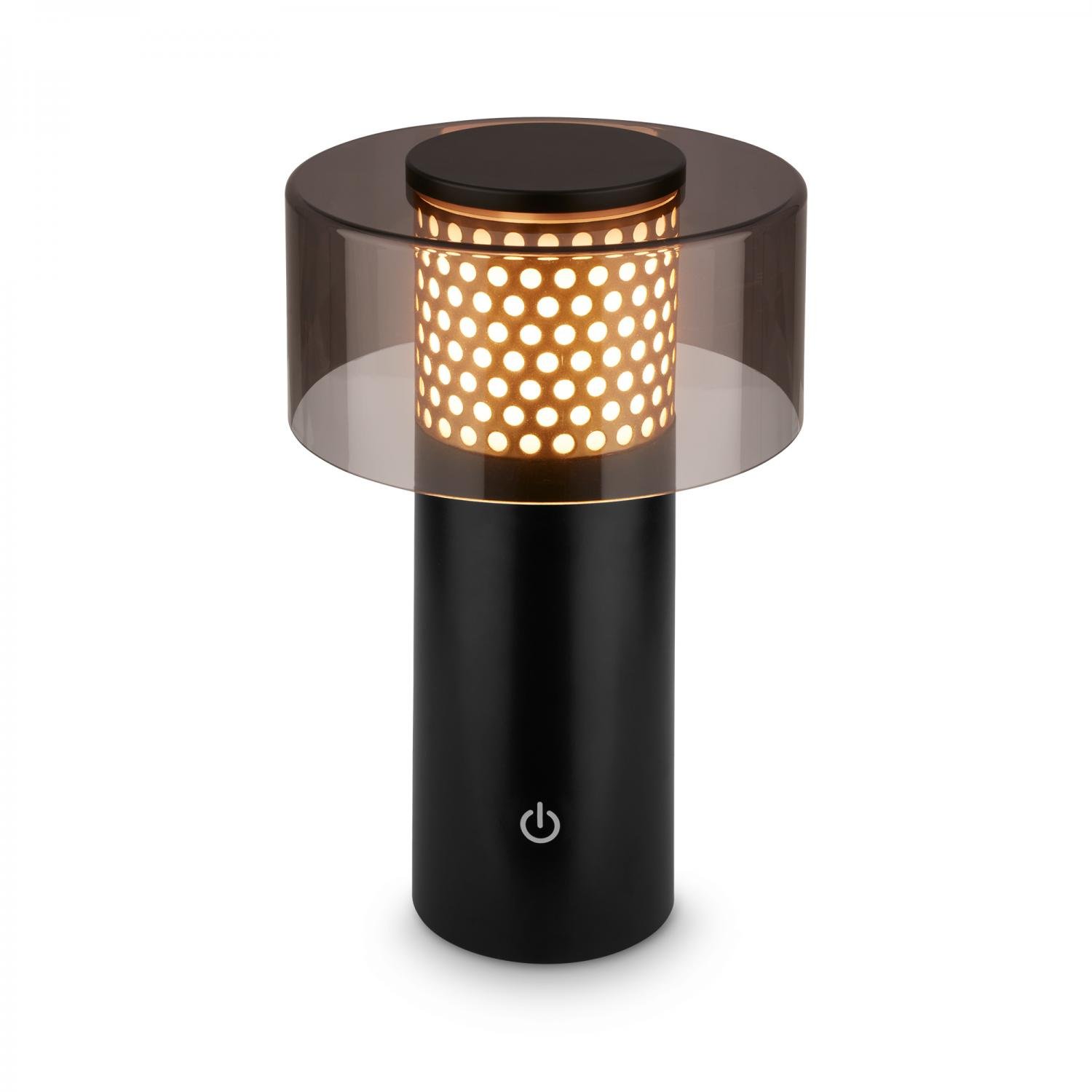BRILO 7669015 Gila stolní lampa - 2,6W, 200lm, bezdrátová, LED, IP44, dotykový vypínač, stmívatelná, černá/zlatá - BRILO