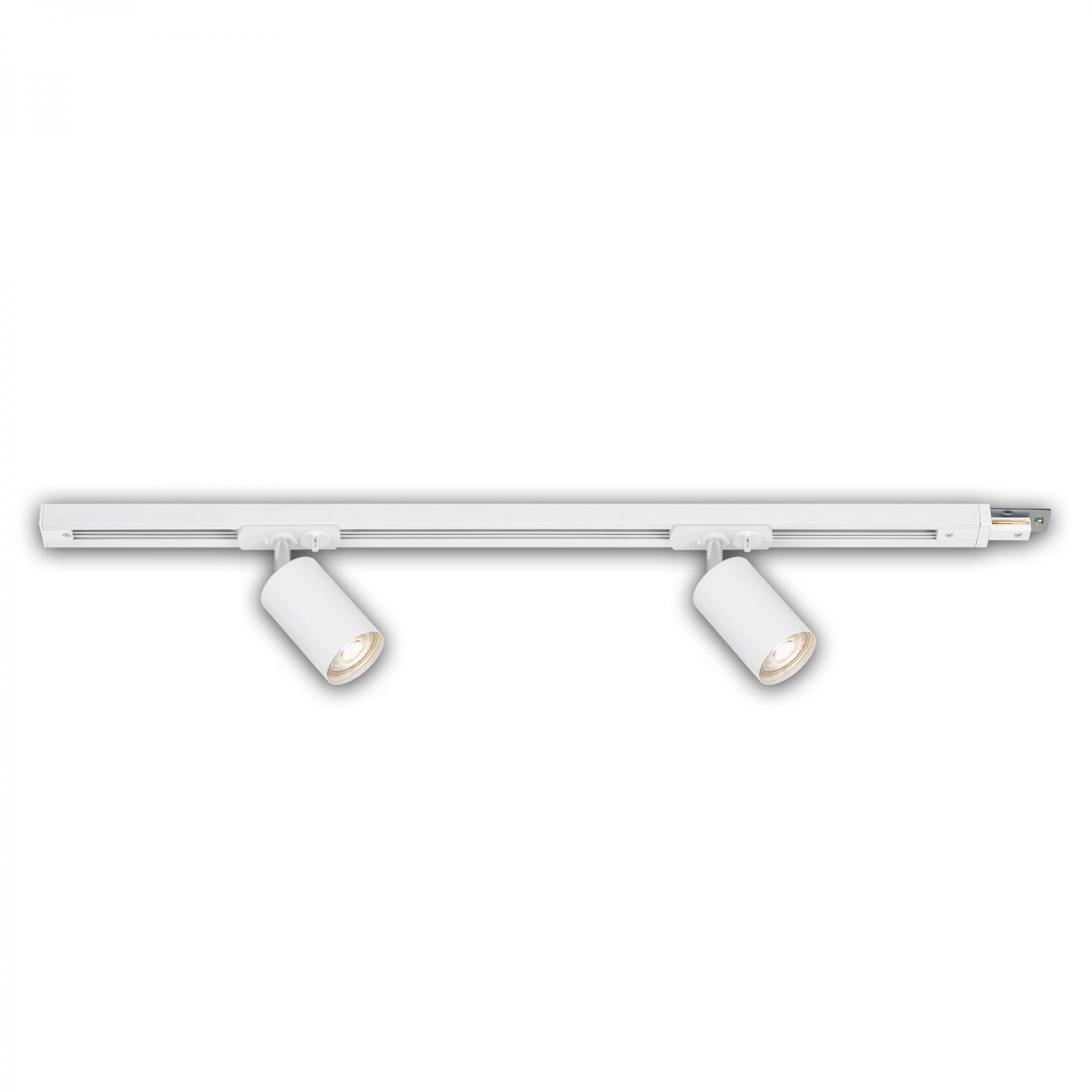 BRILO 8001026 Prodlužovací sada lištový systém 230V – 1x lišta 0,75 cm, 2 spoty GU10, bílé - BRILO