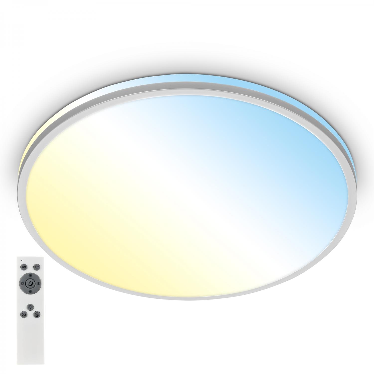 BRILO 3831014 Pulup, LED stropní svítidlo, plynule stmívatelné, dálkový ovladač, matný chrom - BRILO