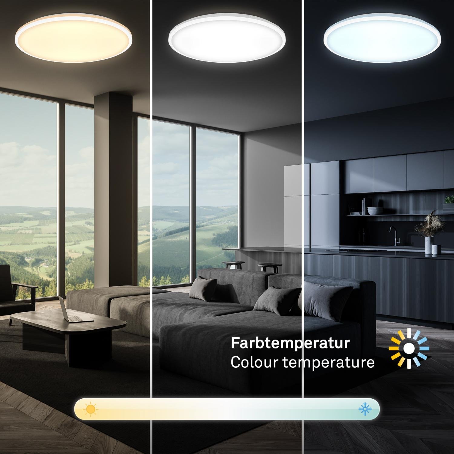 BRILO 3831016 Pulup LED stropní svítidlo, plynule stmívatelné, dálkový ovladač, bílé - BRILO (obrázek 6)