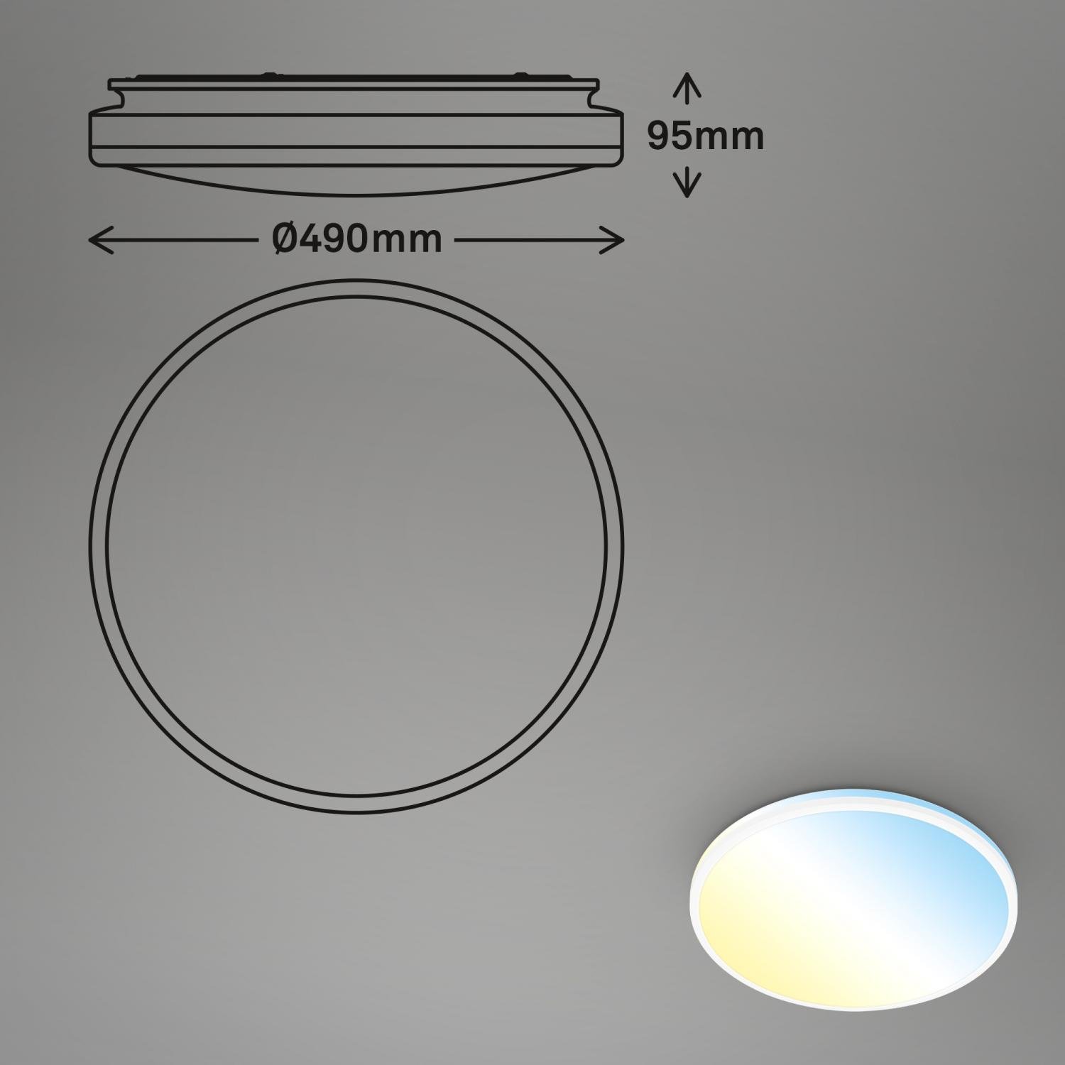 BRILO 3831016 Pulup LED stropní svítidlo, plynule stmívatelné, dálkový ovladač, bílé - BRILO (obrázek 9)