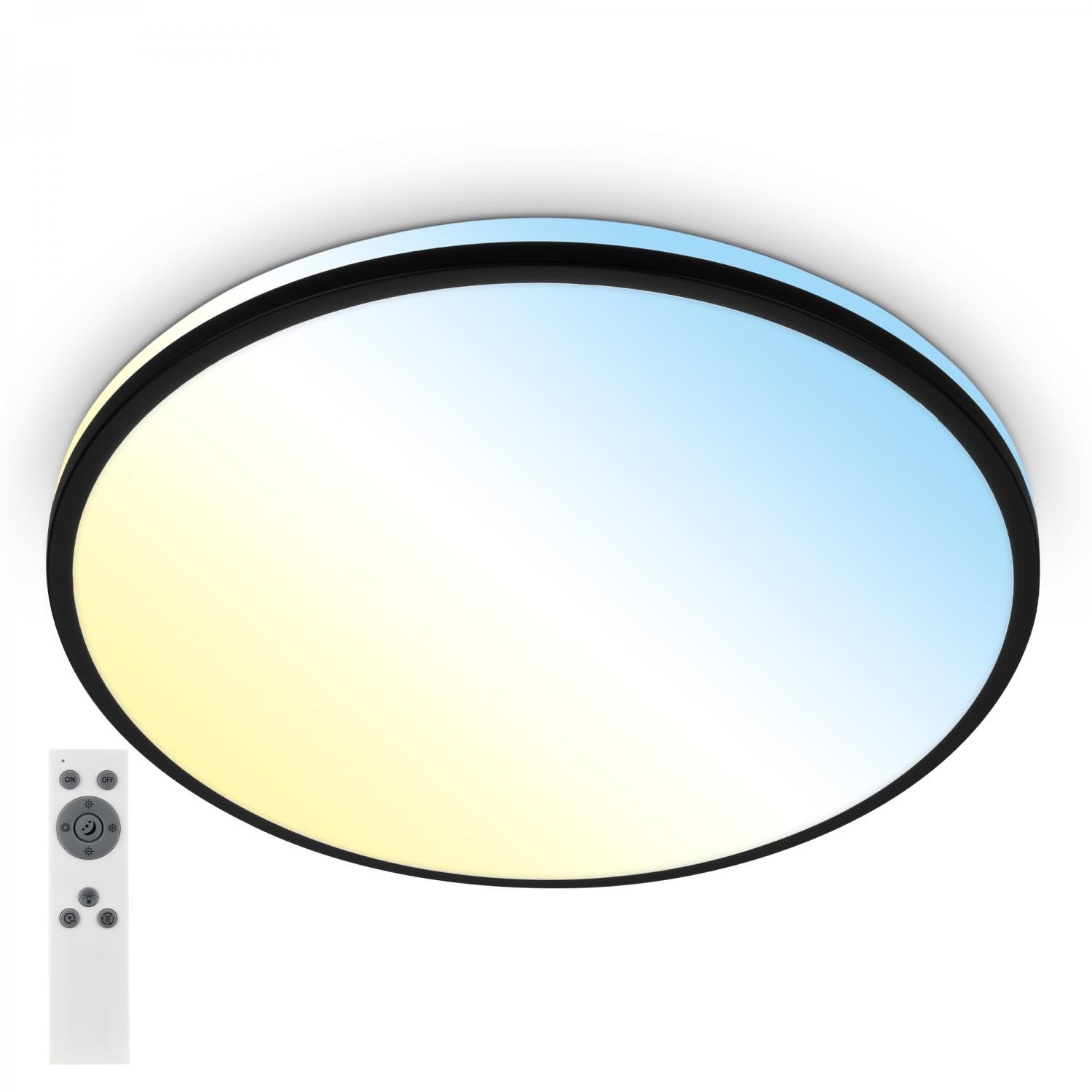 BRILO 3831015 Pulup LED stropní svítidlo, plynule stmívatelné, dálkový ovladač, černá - BRILO