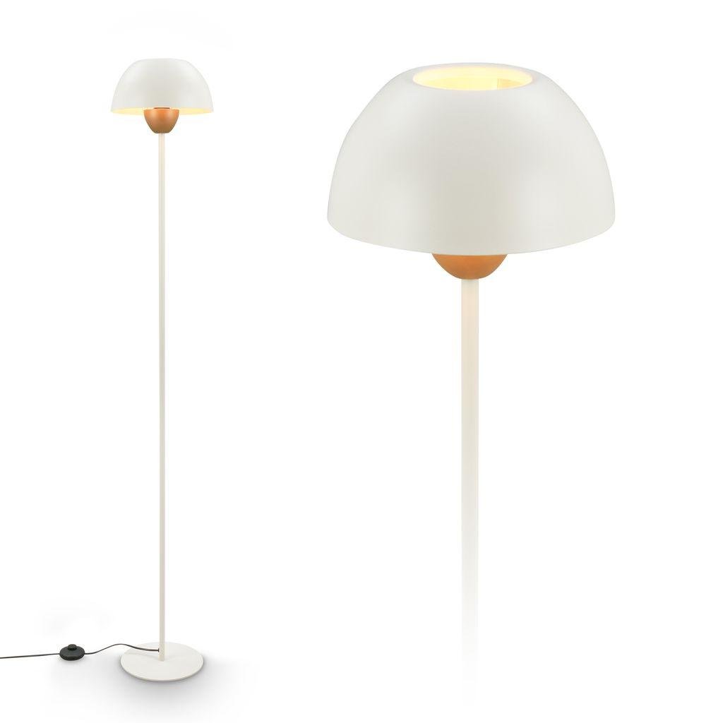 BRILO 1591011 Gryde stojanová lampa – s vypínačem, E27 patice, max. 10W, kávová/světlešedá - BRILO