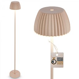 Obrázek pro produkt BRILONER nabíjecí stojanová lampa Riffle - 124 cm, 4,2W, 400lm, bezdrátová, LED, stmívatelná, dotykový vypínač, béžová 1238011