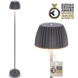 Obrázek pro produkt nabíjecí stojanová lampa Riffle - 124 cm, 4,2W, 400lm, LED, bezdrátová, stmívatelná, dotykový vypínač, antracit - BRILO
