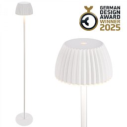 Obrázek pro produkt BRILONER nabíjecí stojanová lampa Riffle - 124 cm, 4,2W, 400lm, LED, bezdrátová, stmívatelná, dotykový vypínač, bílá 1238016