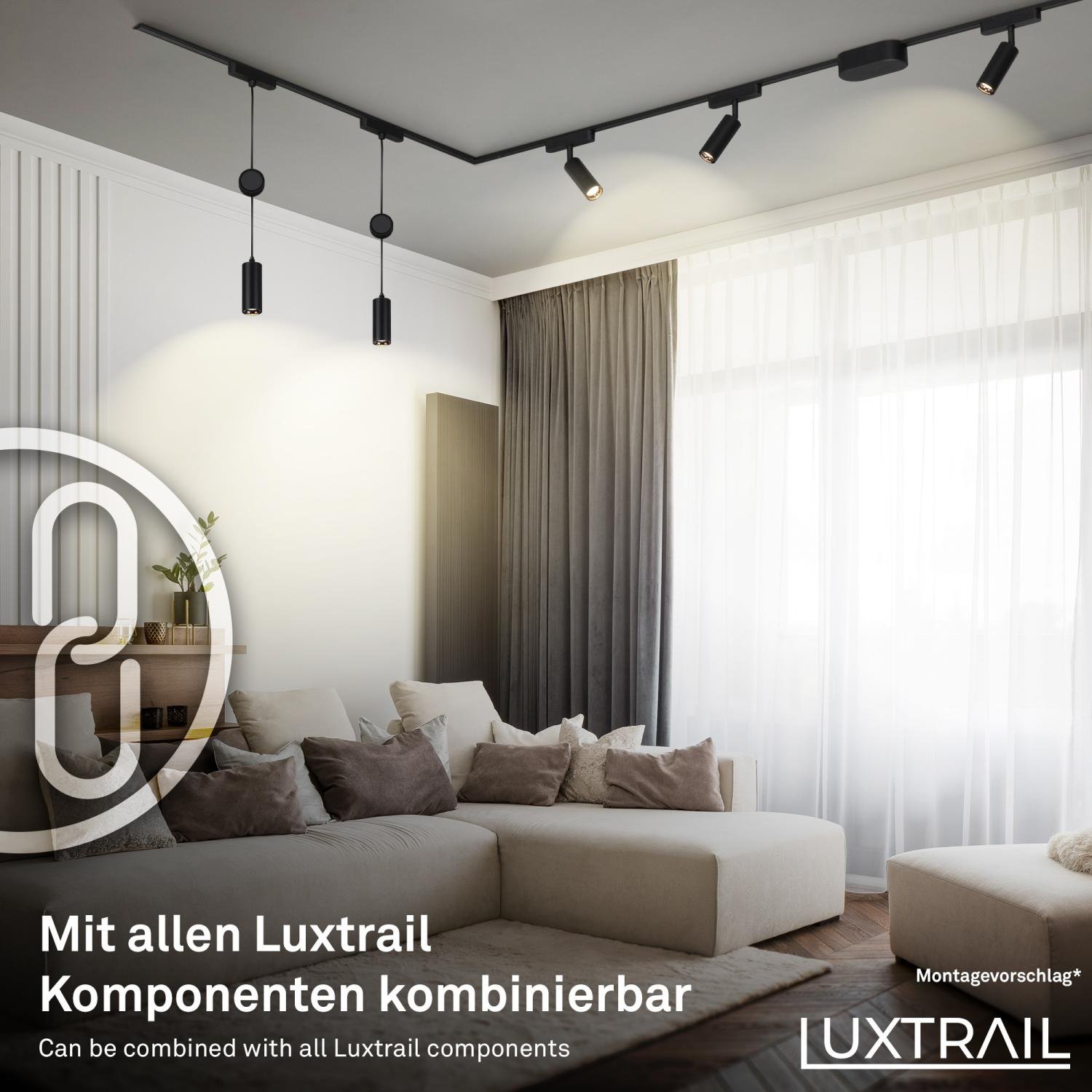 BRILO 8026025 Luxtrail lištový systém, prodlužovací sada, 2x LED spoty, černá - BRILO (obrázek 4)
