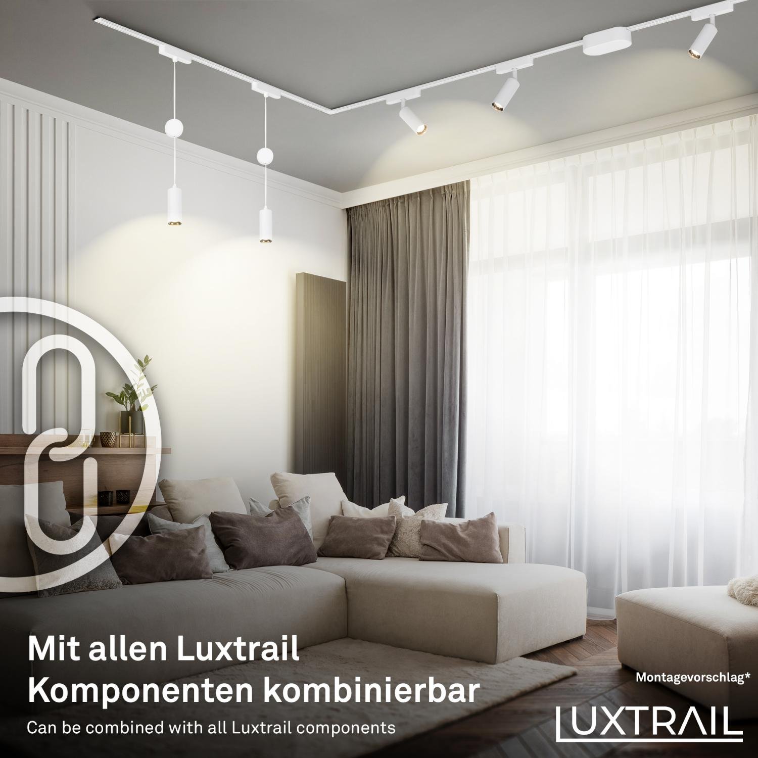 BRILO 8026026 Luxtrail lištový systém, prodlužovací sada, 2x LED spoty, bílá - BRILO (obrázek 4)