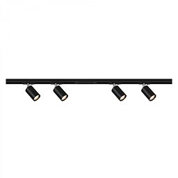 Obrázek pro produkt Startovací sada lištový systém 150cm – 2x 230V lišta 1-fázová, 4 spoty GU10, černá - BRILO