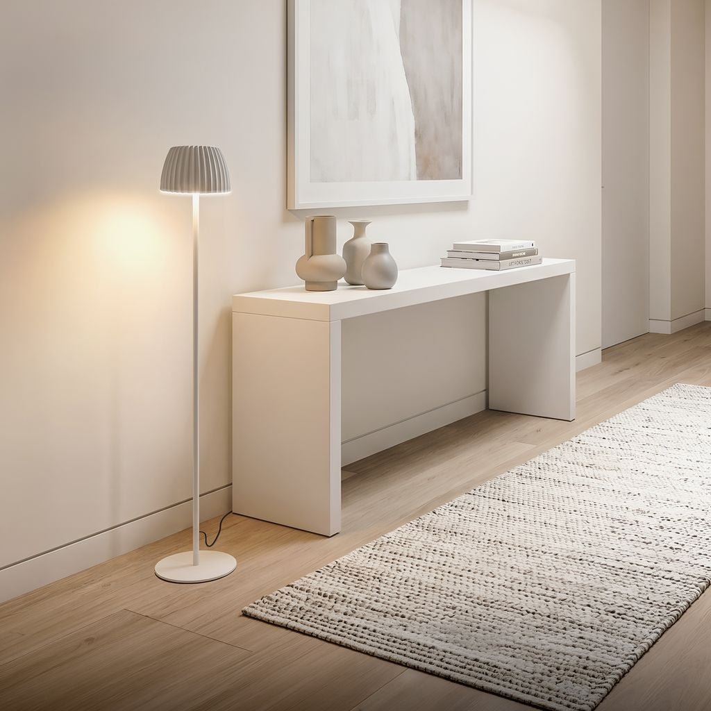 BRI 1625016 Loca stojanová lampa - 8W, 800lm, LED, dotykový vypínač, stmívatelná, teplá bílá, starobílá - BRILONER