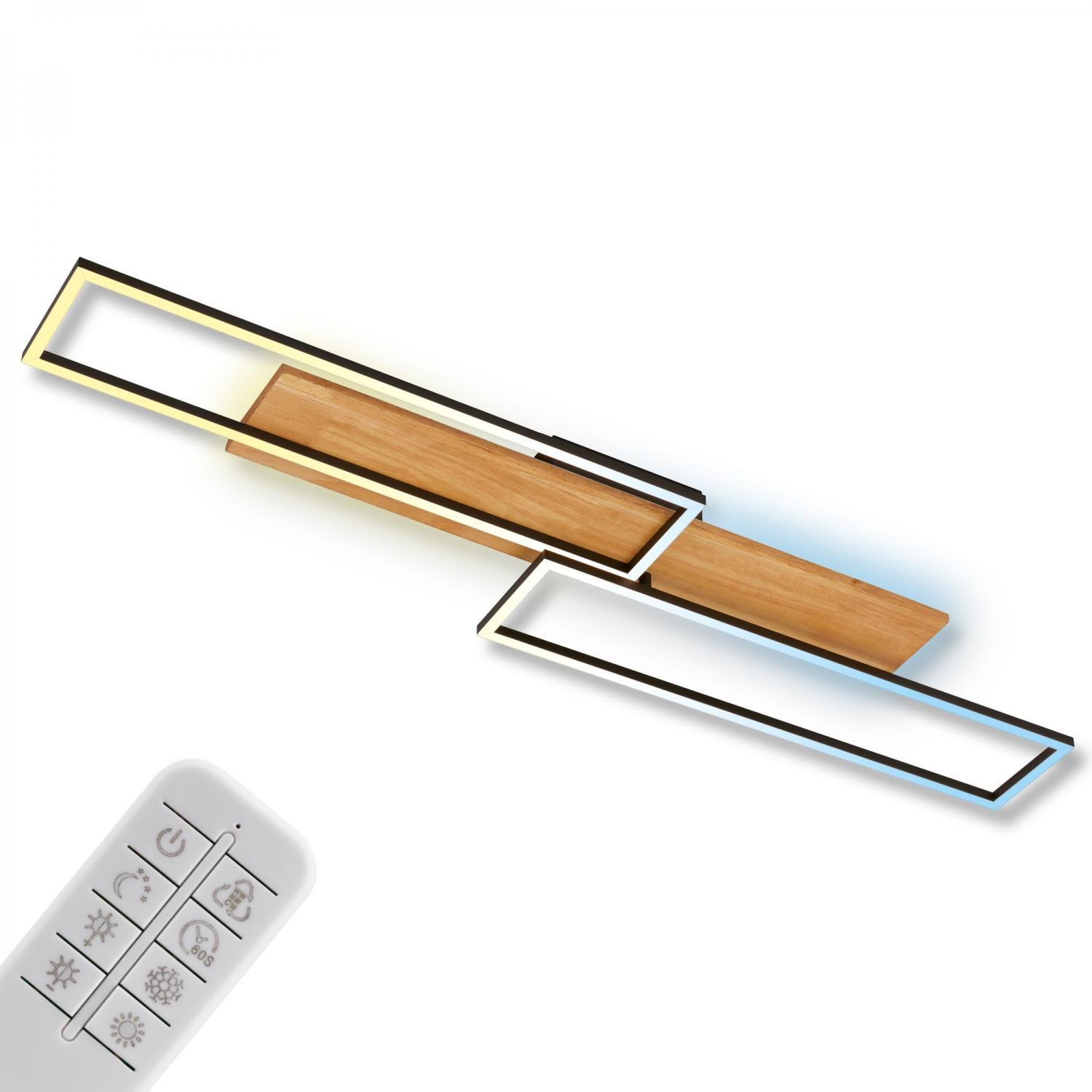 BRILO 3809014 Cornice LED stropní svítidlo, stmívatelné, 2 rámy, 4100lm, 38W, CCT ovladač, dálkový ovladač, černá - BRILO