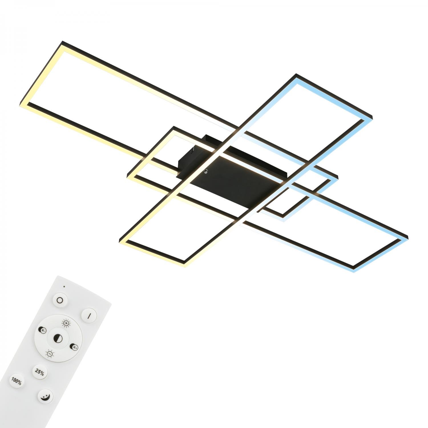 BRILO 3931015 Roami LED stropní svítidlo, stmívatelné, dálkový ovladač, CCT ovladač, černá - BRILO