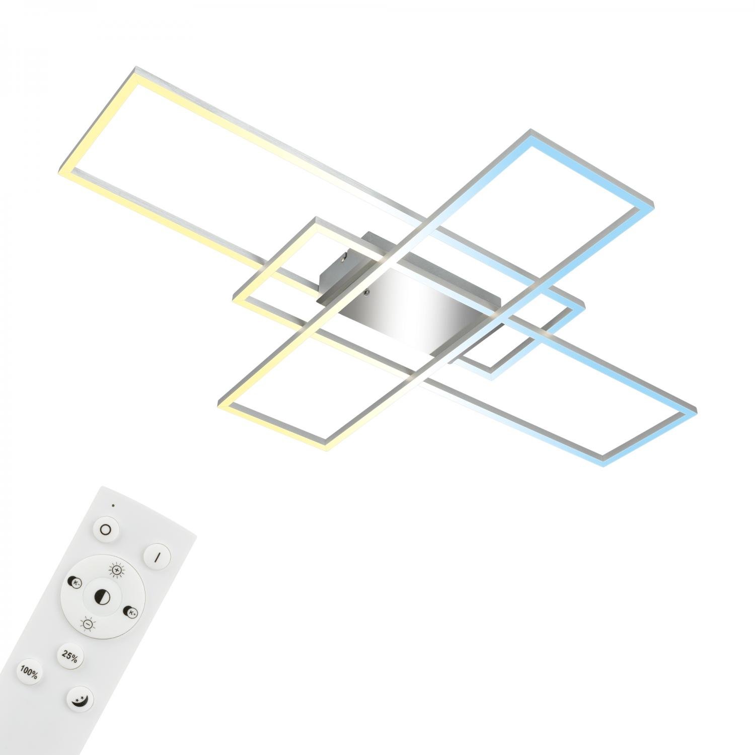 BRILO 3931019 Roami LED stropní svítidlo, stmívatelné, dálkový ovladač, CCT ovladač, chrom/hliník - BRILO (obrázek 3)