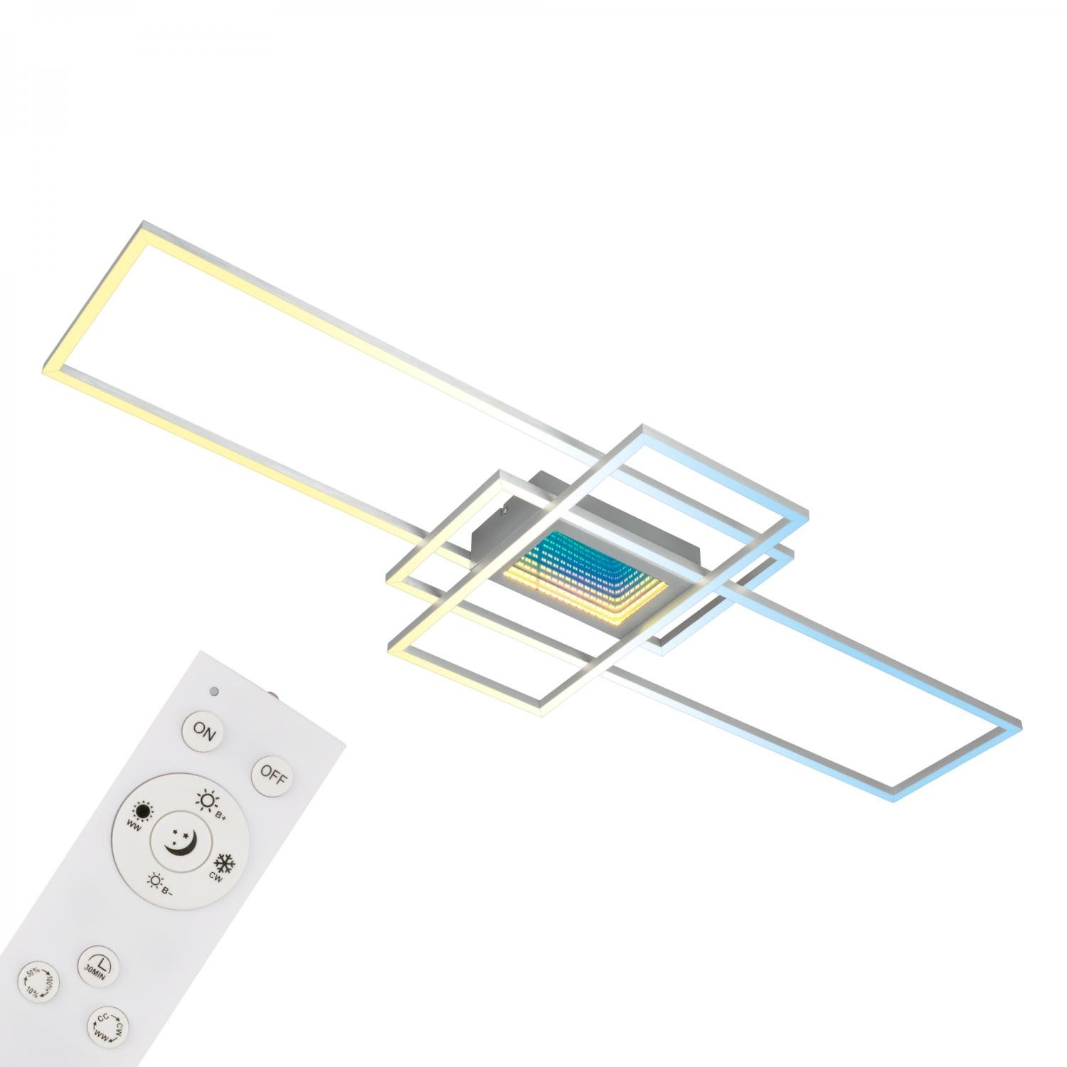 BRILO 3804019 Misy LED stropní svítidlo, stmívatelné, tunelový efekt, hliník - BRILO (obrázek 3)