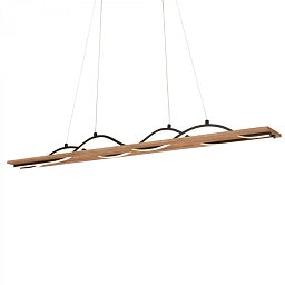Obrázek pro produkt Vinka LED závěsné svítidlo, dekor dřeva, tvar vlny, dřevo - BRILONER