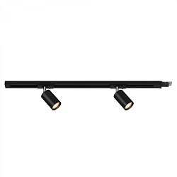 Obrázek pro produkt Prodlužovací sada lištový systém 230V - 1x lišta 0,75 cm, 2 spoty GU10, černá - BRILO