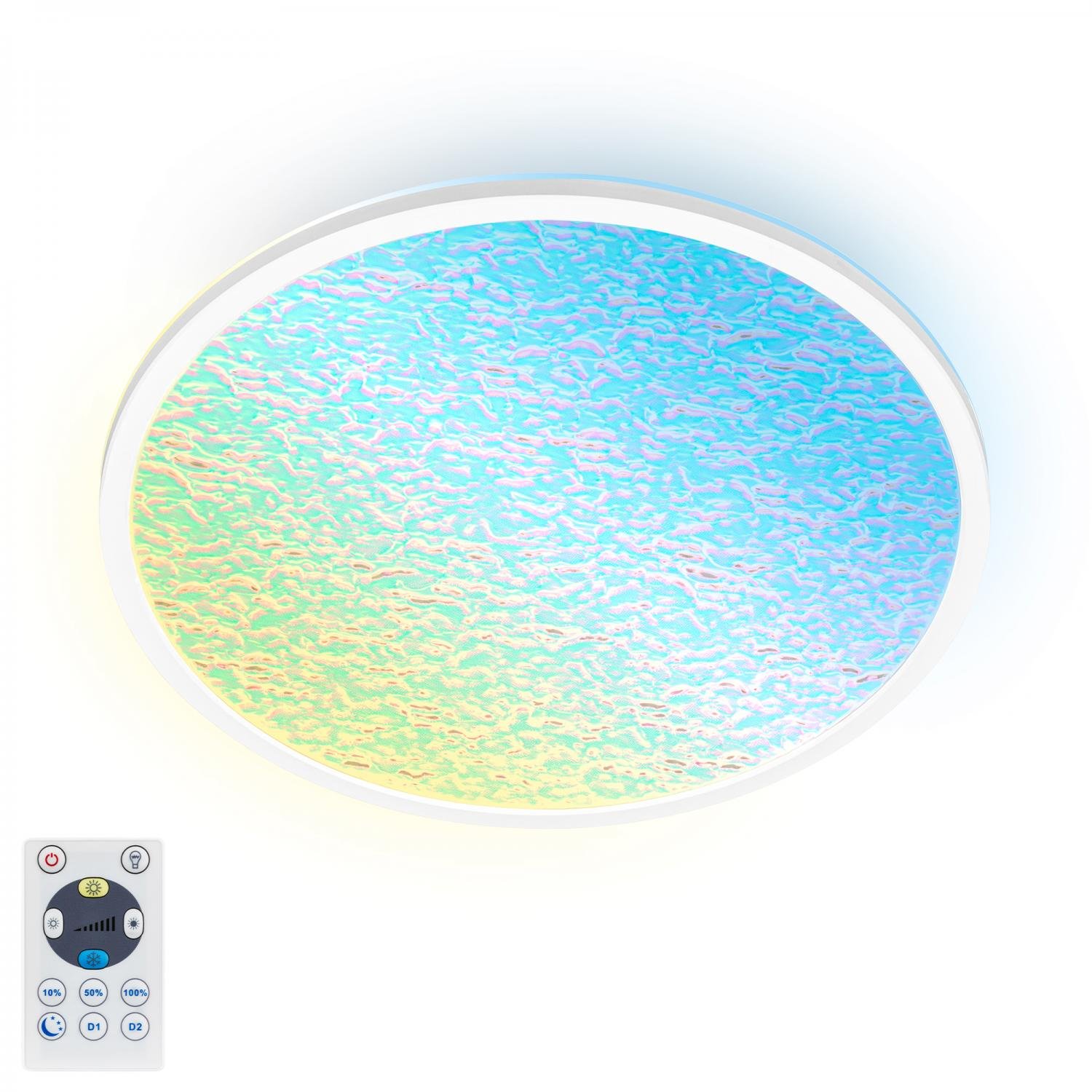 Levně BRILO 3857016 Bikager stropní svítidlo pr.42 cm - 22W, 3000lm, LED, dálkový ovladač, CCT, bílé - BRILO