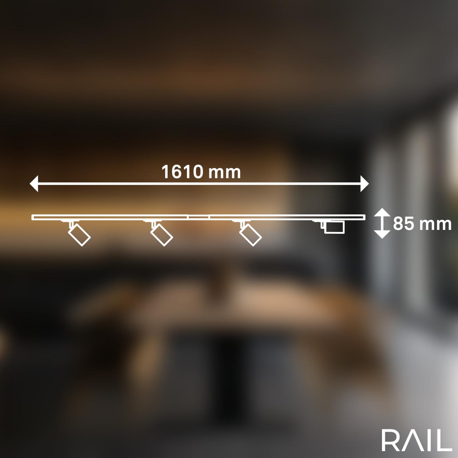 BRILO 8000046 Startovací sada lištový systém 150cm - 2x 230V lišta 1-fázová, 4 spoty GU10, bílé - BRILO (obrázek 9)