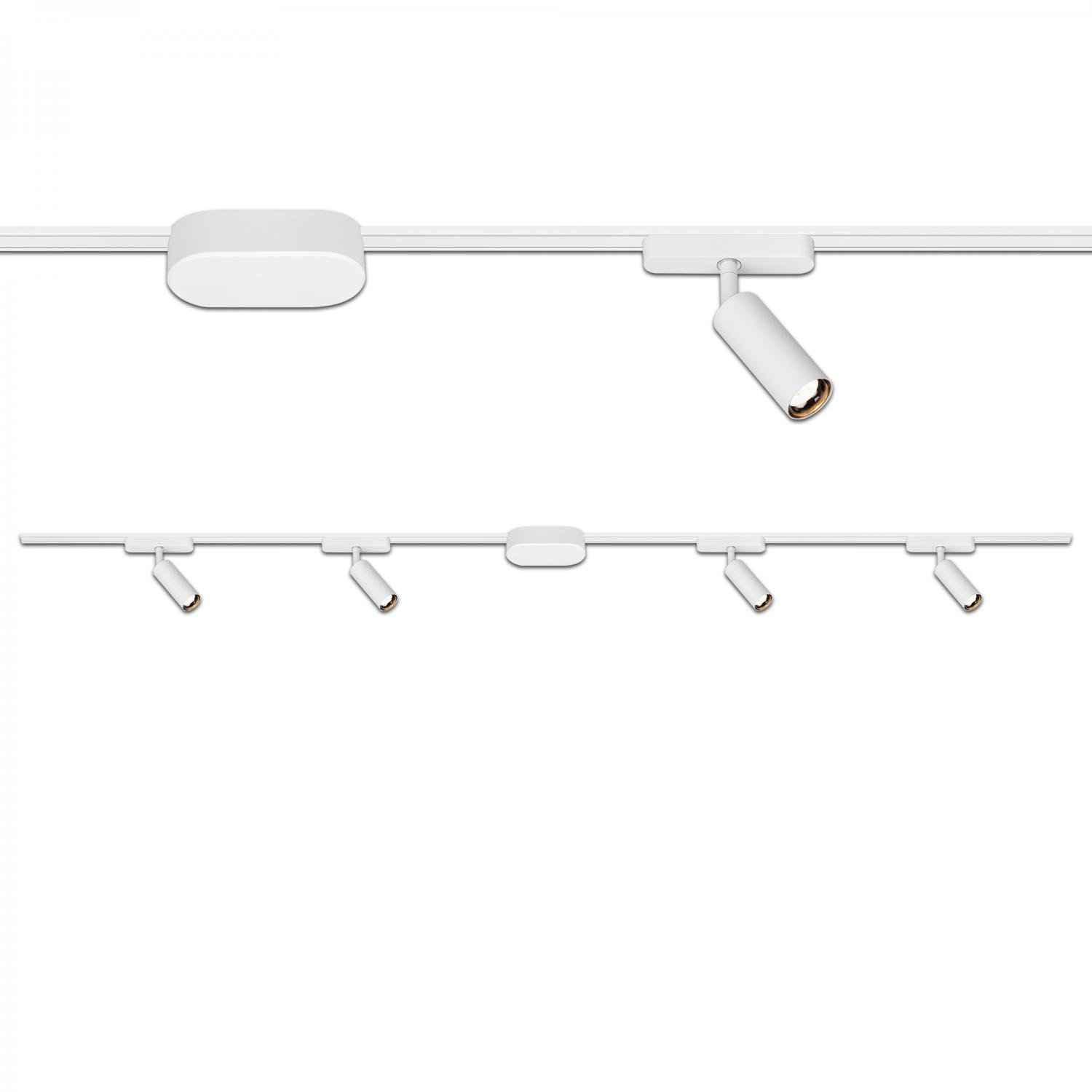 BRILO 8025046 Startovací sada lištový systém nízké napětí 200 cm, 2x 48V lišta, 4 LED spoty, s trafem, bílá - BRILO