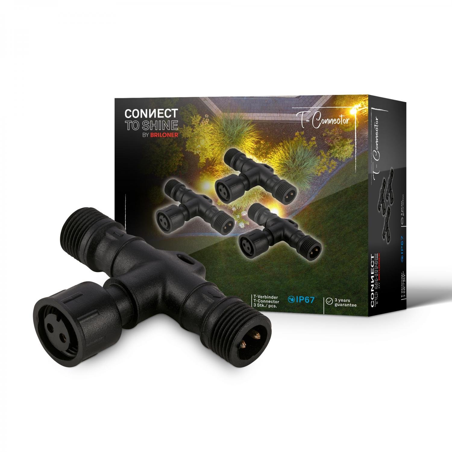 BRI 3910035 CONNECT TO SHINE 3ks sada T-spojka pro rozšíření systému, IP67 - BRILONER