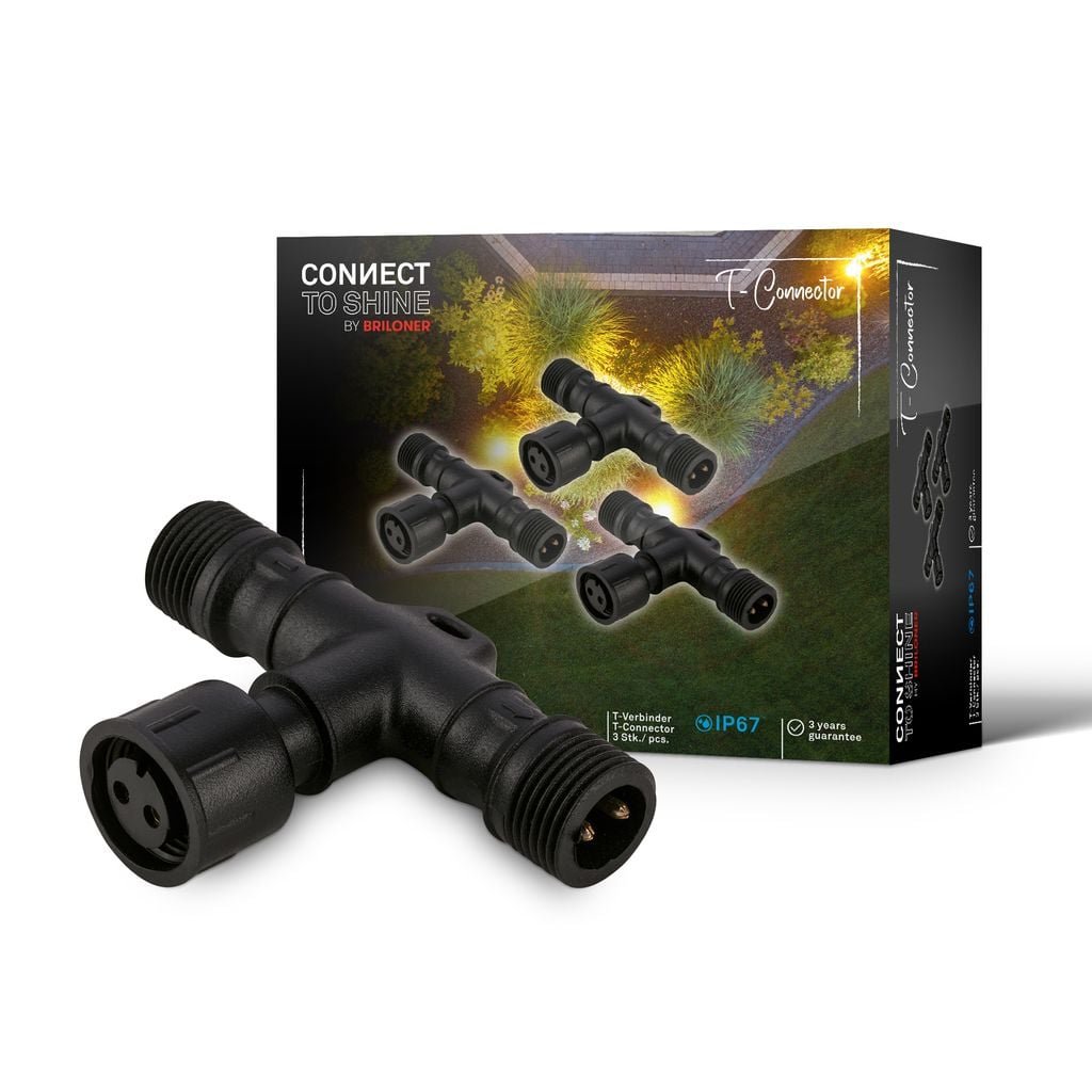 BRI 3910035 CONNECT TO SHINE 3ks sada T-spojka pro rozšíření systému, IP67 - BRILONER
