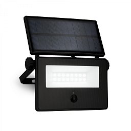 Obrázek pro produkt BRILONER Solární LED venkovní nástěnné svítidlo vč. IR senzoru, černé, 5W, 400 lm, sklo/plast 3856015