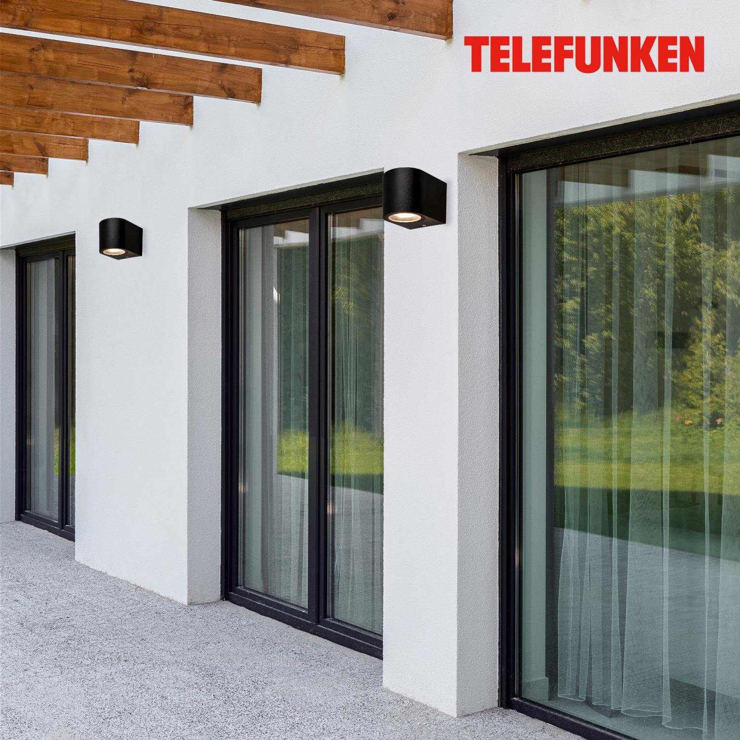 TF 322905TF TELEFUNKEN venkovní nástěnné svítidlo, ochrana proti stříkající vodě, bez vypínače, černá - BRILONER (obrázek 3)